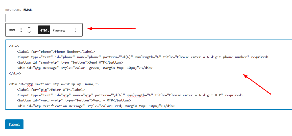 Add HTML code inside your jetformbuilder html field