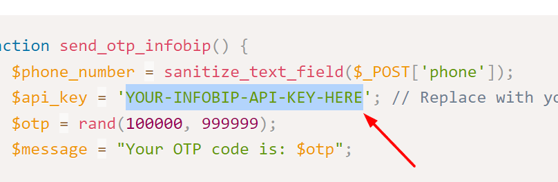 Adding Infobip API key into JetformBuilder OTP integration