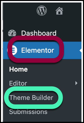 Elementor Theme Builder menu for Single CPT templates